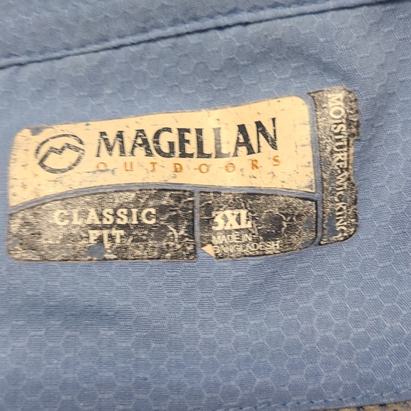 (653) Magellan Men's Short Sleeve Outdoor Sportswear Shirt, Size: 3XL, Blue - Picture 5 of 11